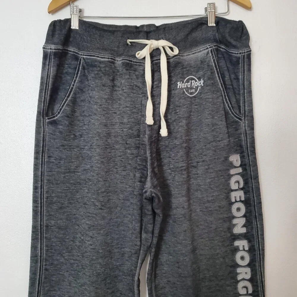 Hard Rock Cafe Pigeon Forge Size XL Gray Sweatpants Pockets Drawstring Waist - Picture 2 of 9